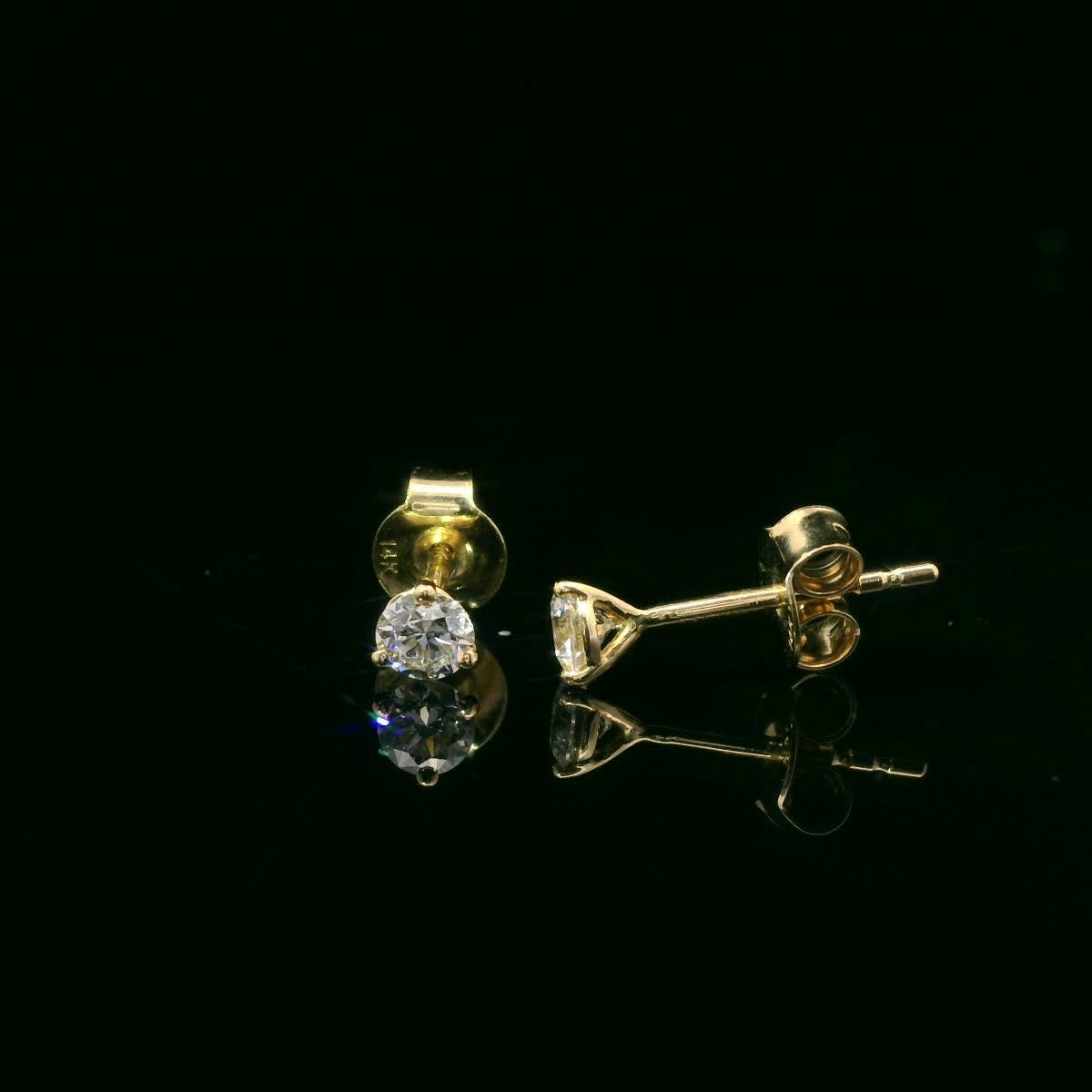 0.33 Carat 14K Gold Round Brilliant Lab Diamond Studs Earrings