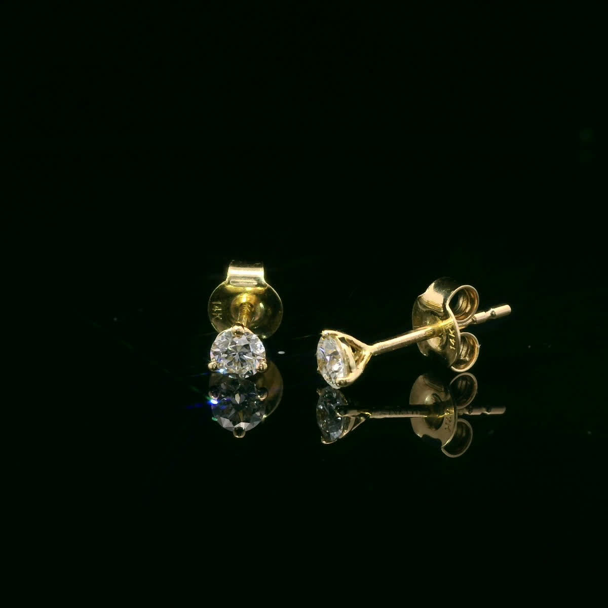 0.33 Carat 14K Gold Round Brilliant Lab Diamond Studs Earrings