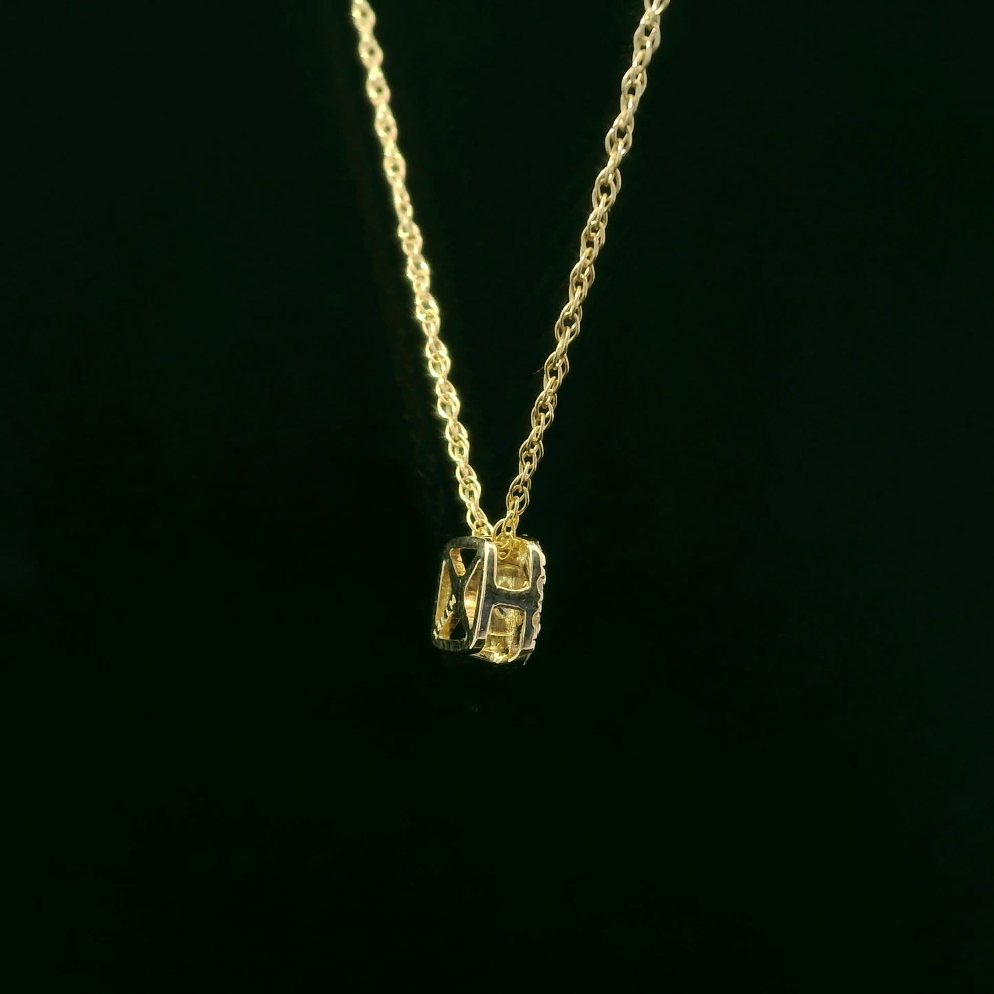 1/4 Carat 14K Gold Cushion Diamond Pendant