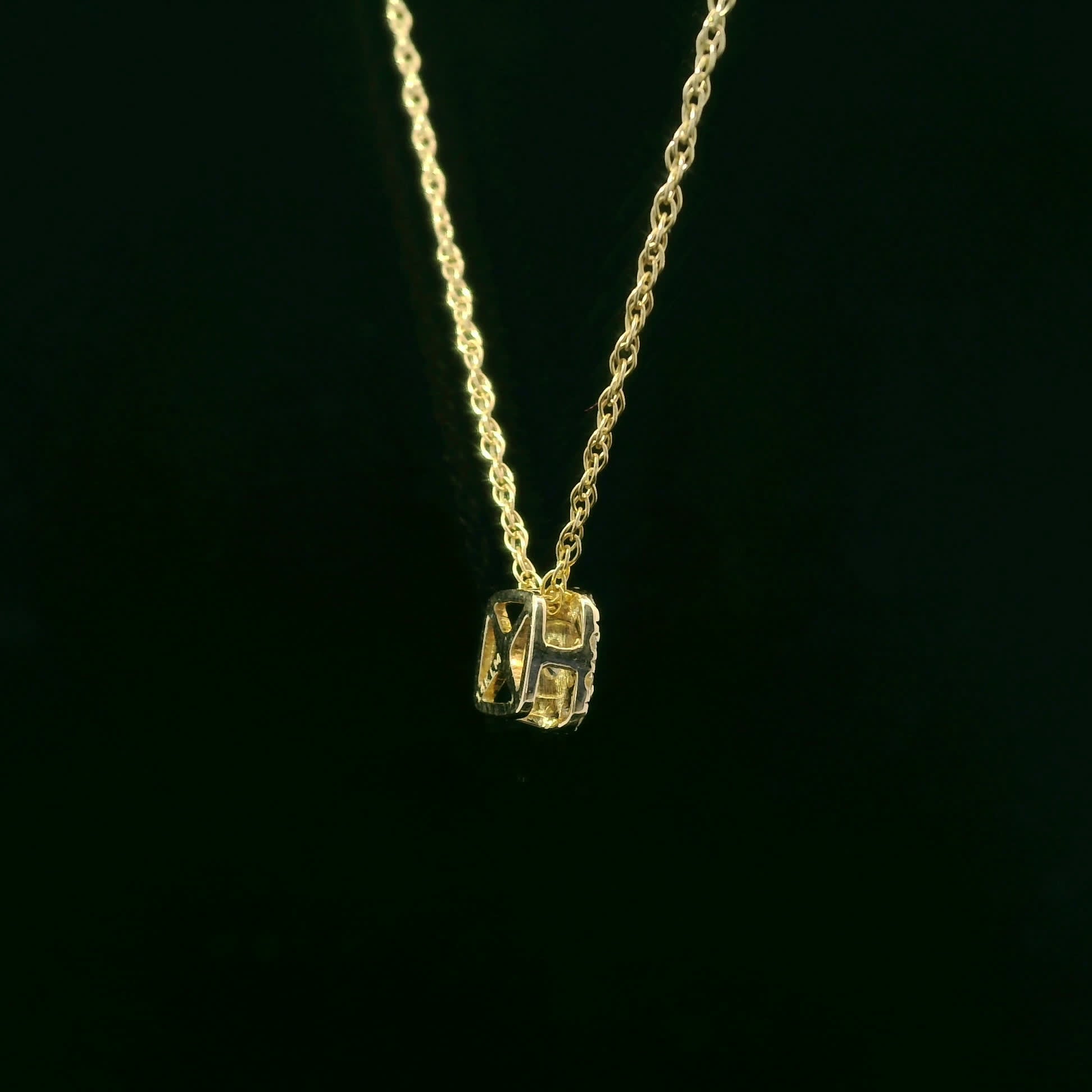 1/4 Carat 14K Gold Cushion Diamond Pendant