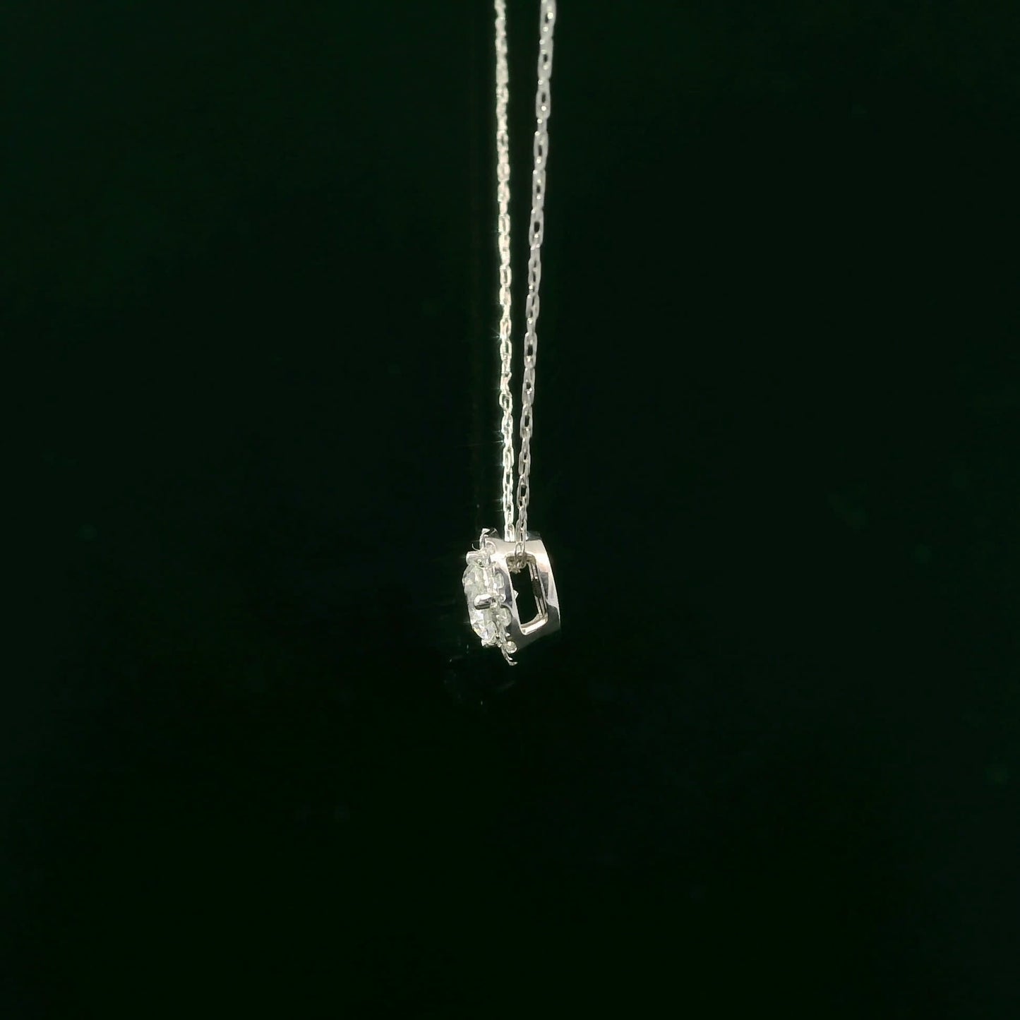 Lab-Created Diamond 14K Gold Halo Pendant 1/2 Carats