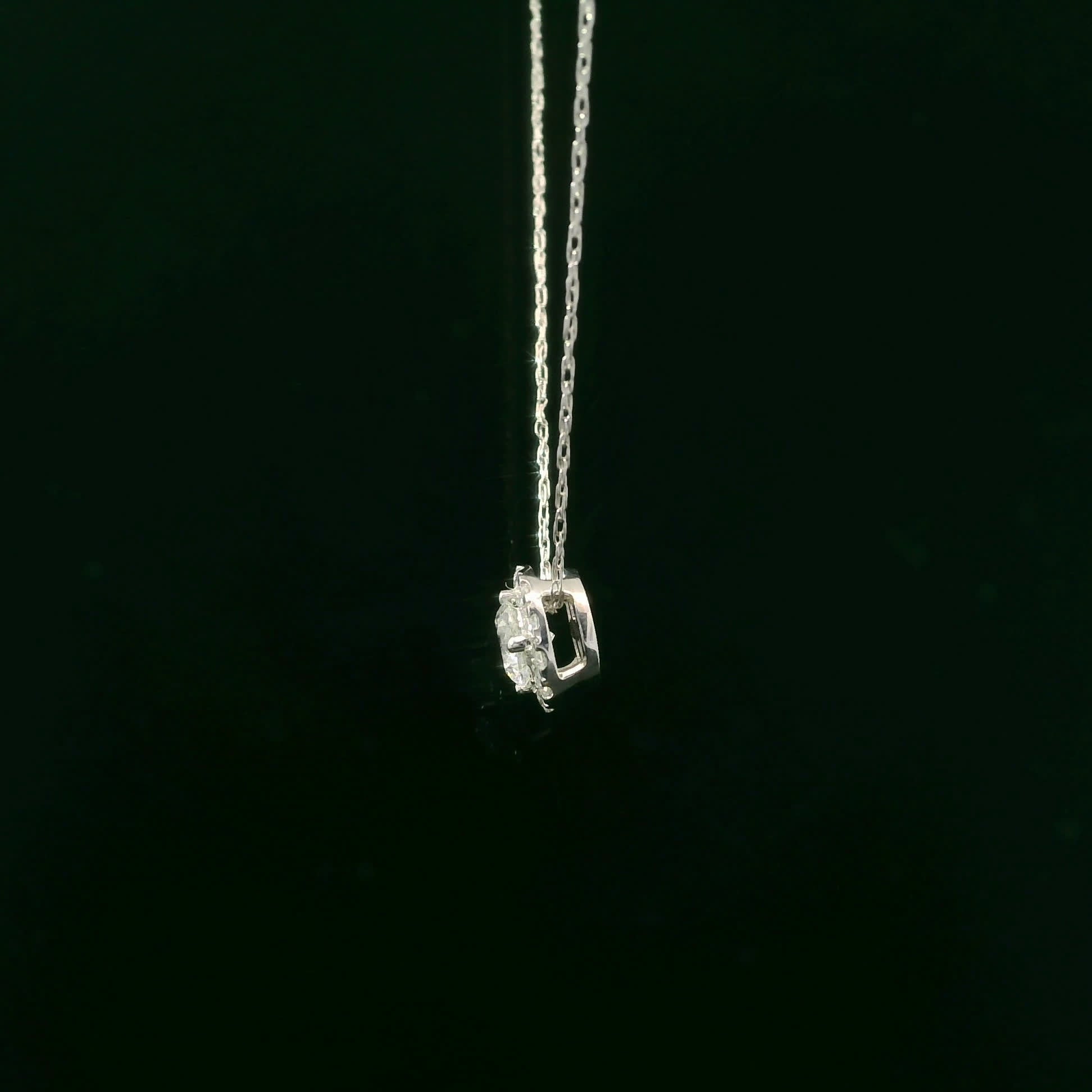 Lab-Created Diamond 14K Gold Halo Pendant 1/2 Carats