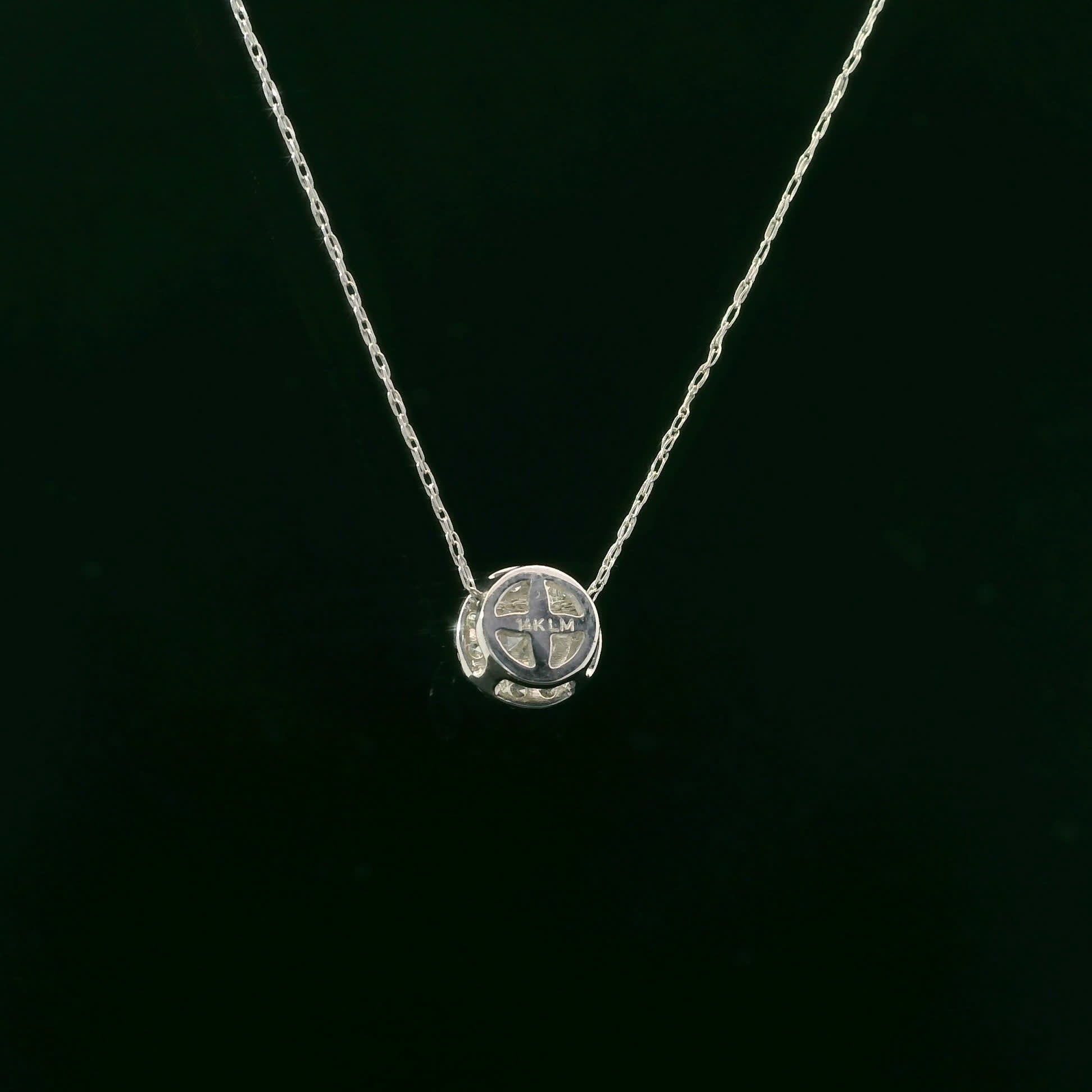 Lab-Created Diamond 14K Gold Halo Pendant 1/2 Carats