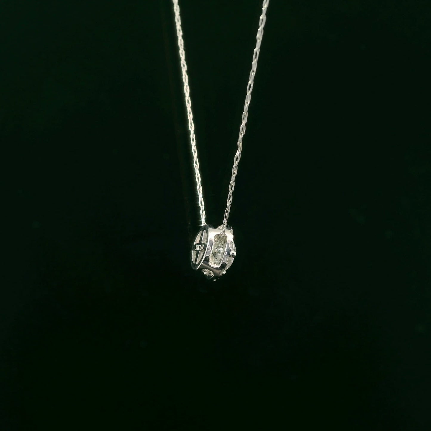 Lab-Created Diamond 14K Gold Halo Pendant 1/2 Carats