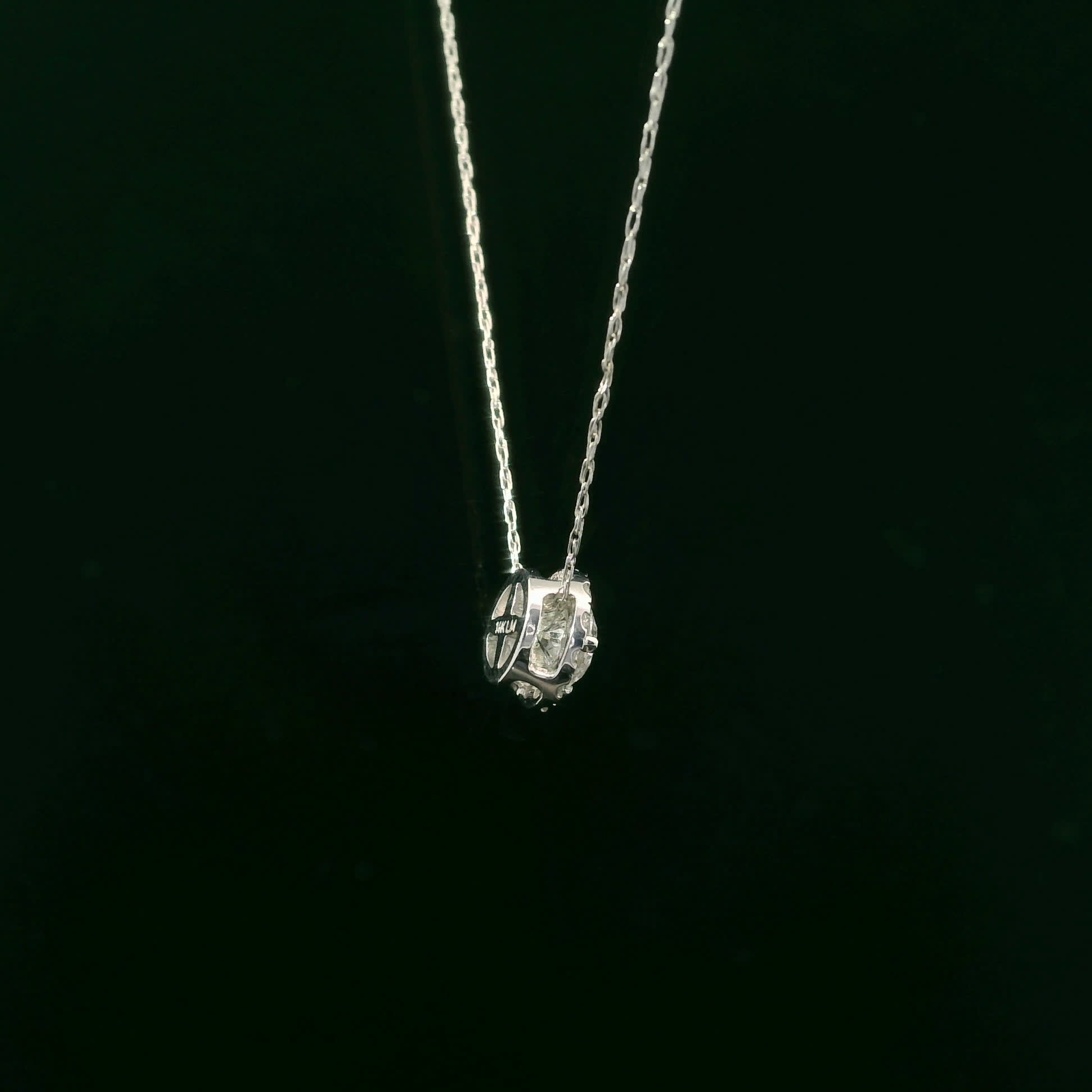 Lab-Created Diamond 14K Gold Halo Pendant 1/2 Carats