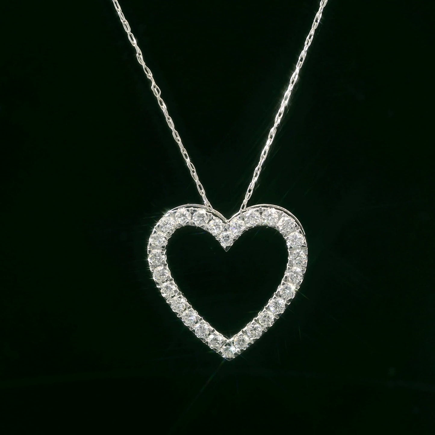 1/2 Carat 14K Gold Classic Heart Diamond Pendant Necklace