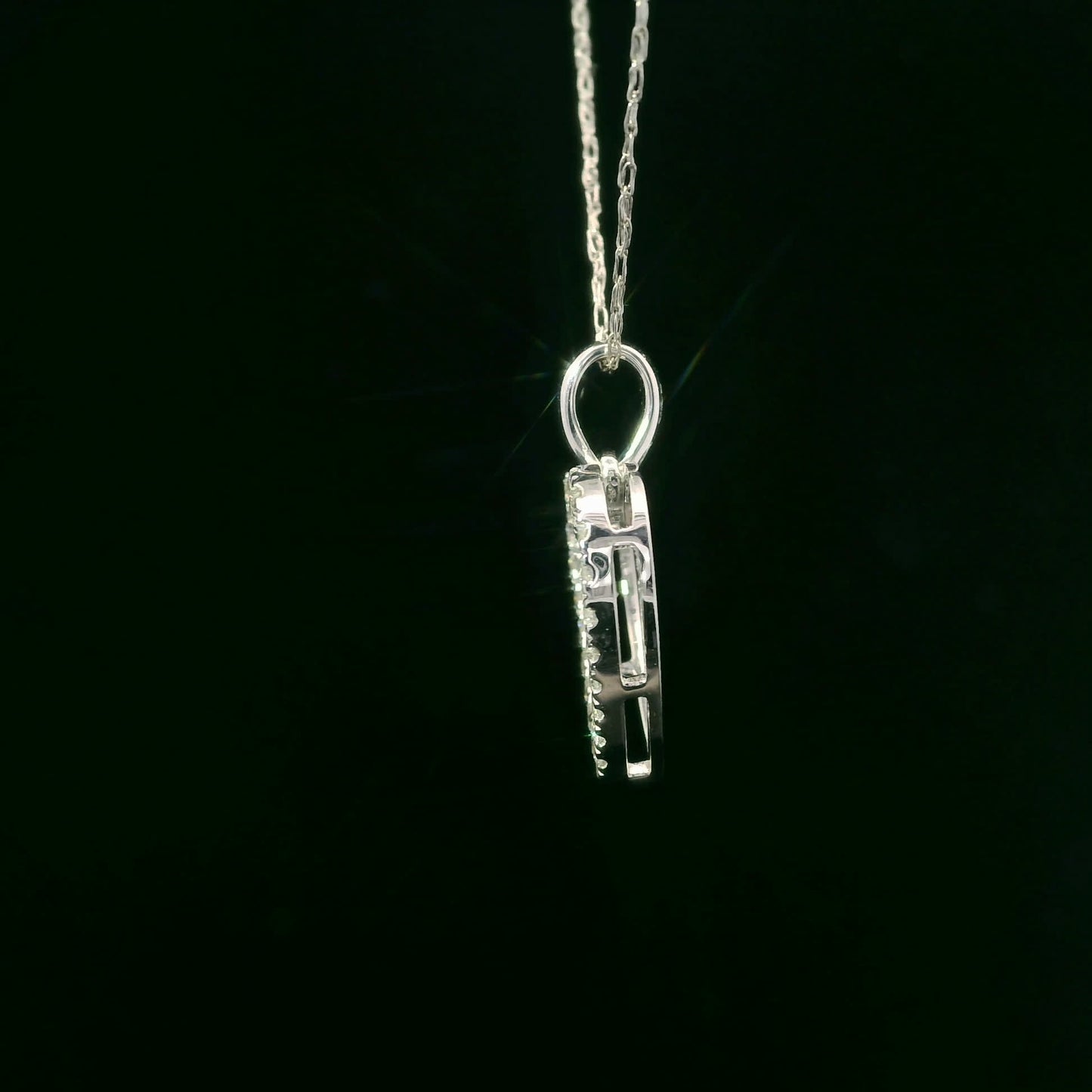 1/4 Carat 14K White Gold Classic Heart Diamond Pendant Necklace