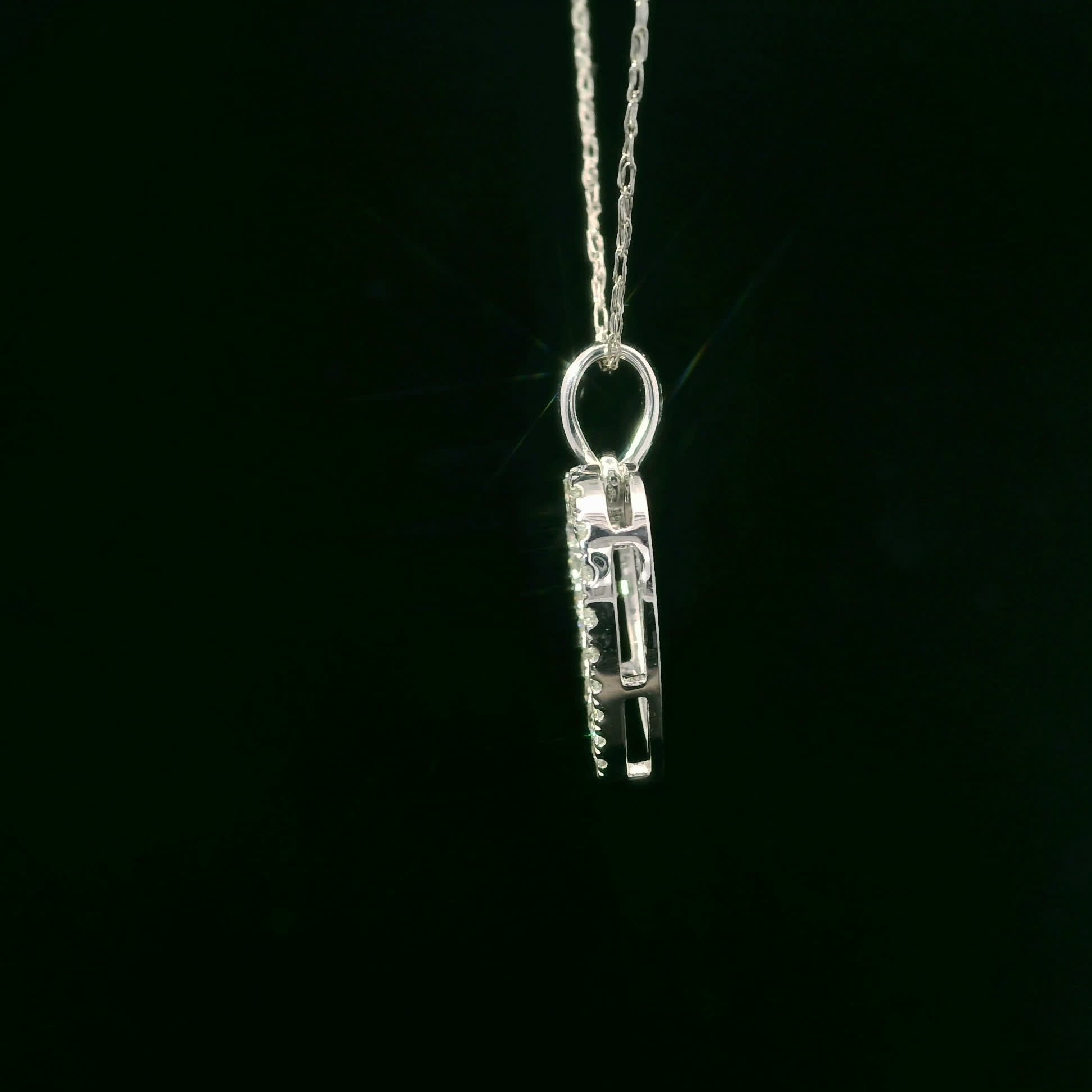 1/4 Carat 14K White Gold Classic Heart Diamond Pendant Necklace