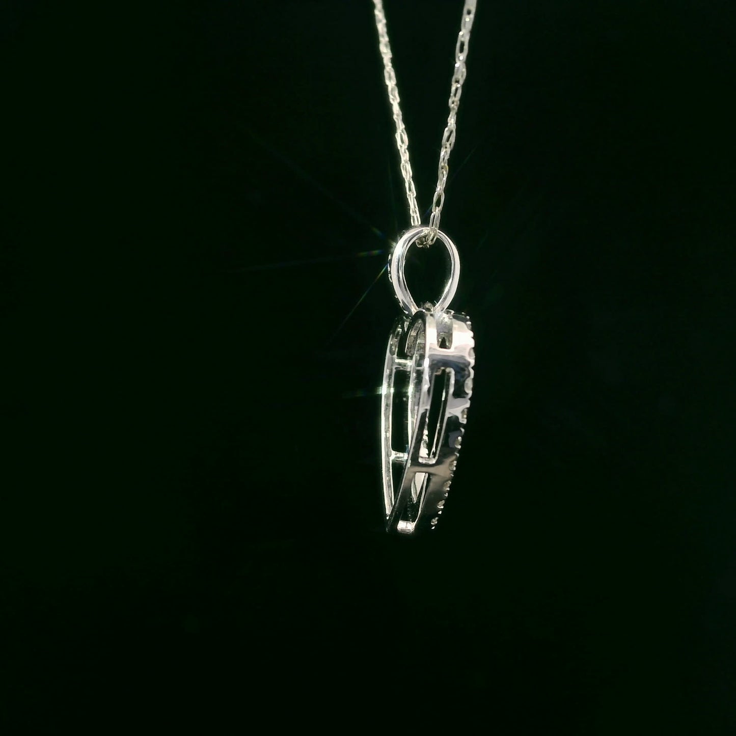 1/4 Carat 14K White Gold Classic Heart Diamond Pendant Necklace