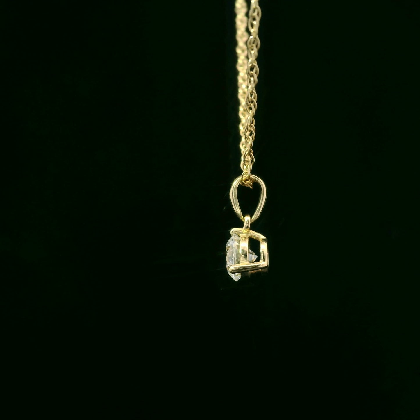 0.33 Carat Prong-Set 14K Round Lab Created Diamond
