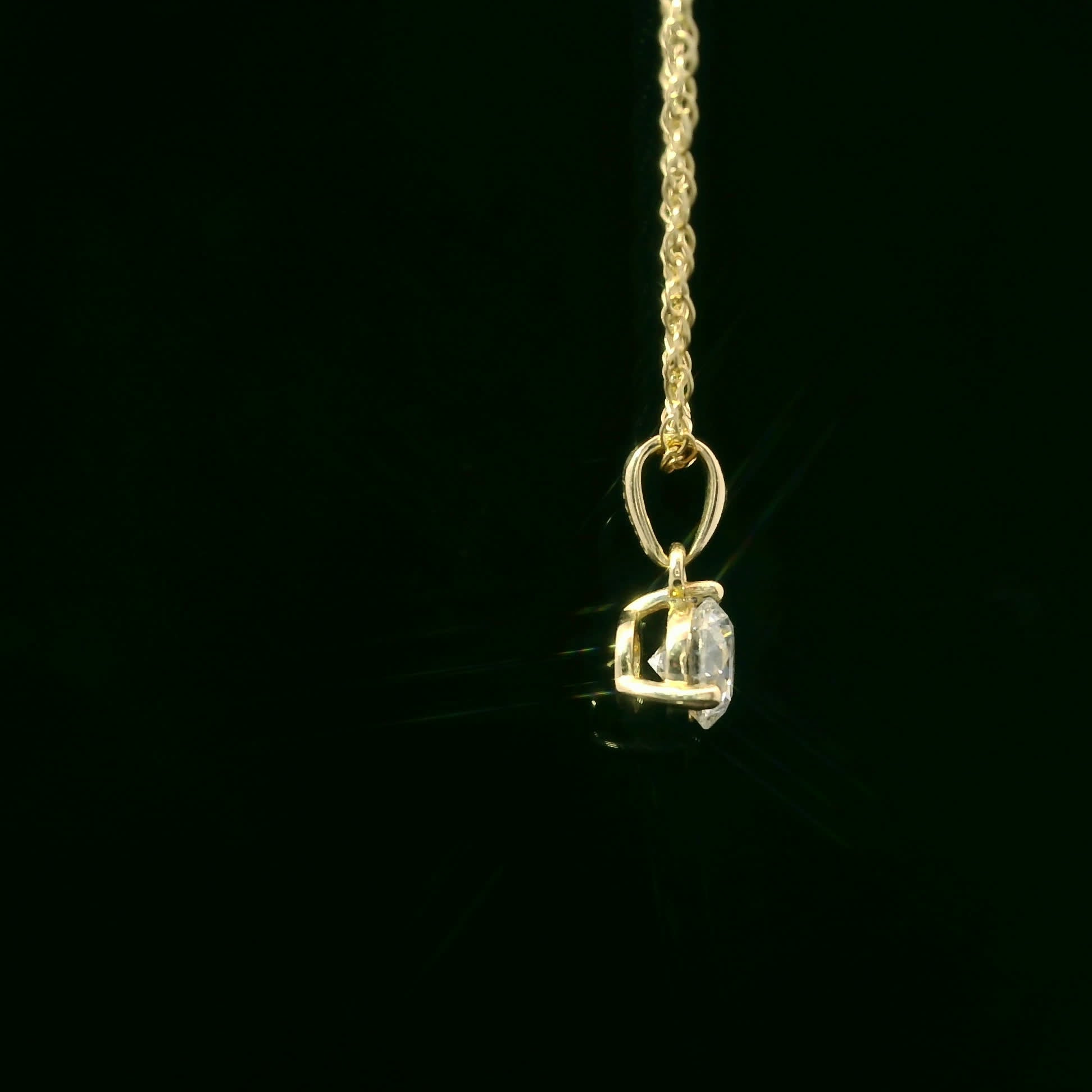0.33 Carat Prong-Set 14K Round Lab Created Diamond