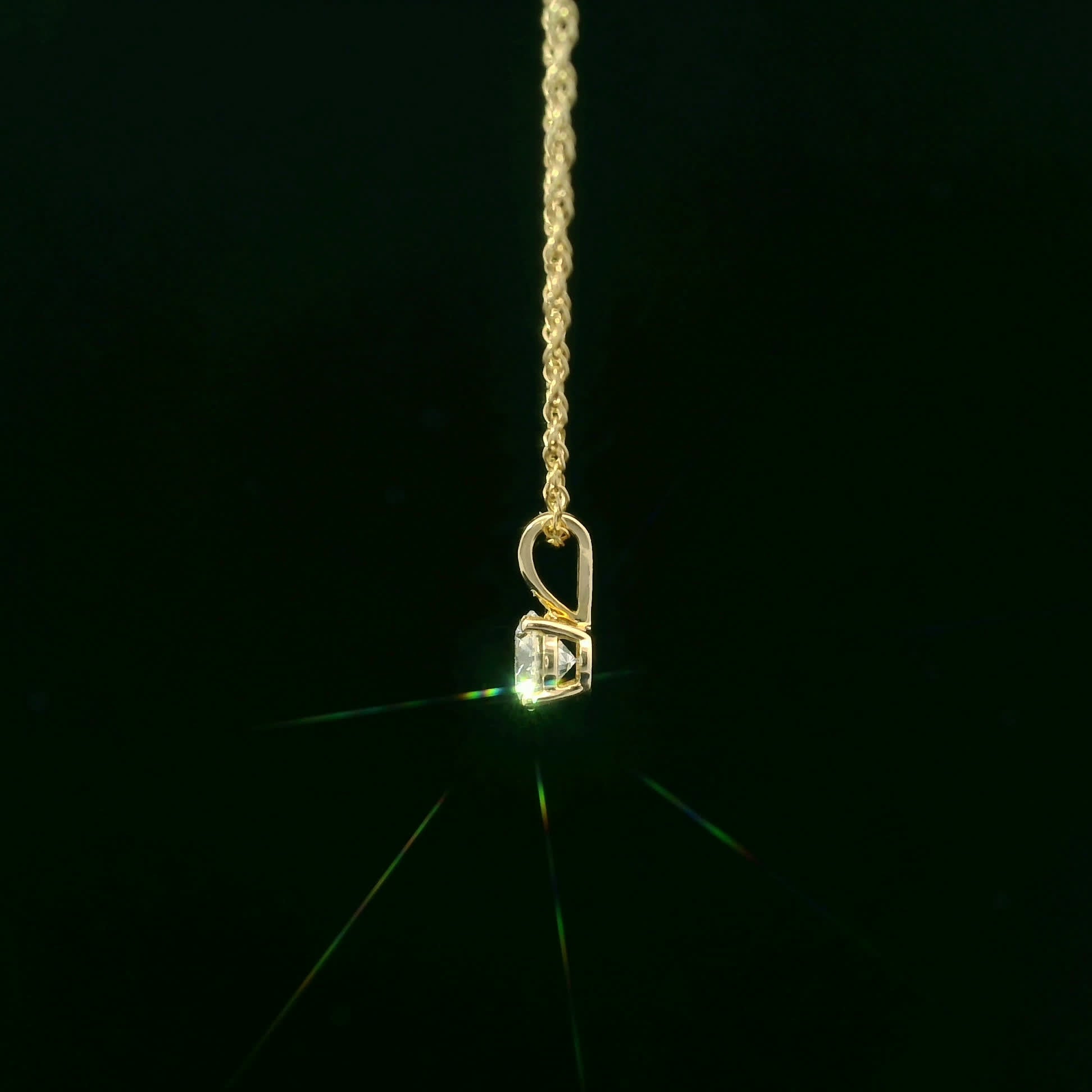 0.33Ctw 14K Elegant Brilliant Round-Cut Diamond Pendant Necklace