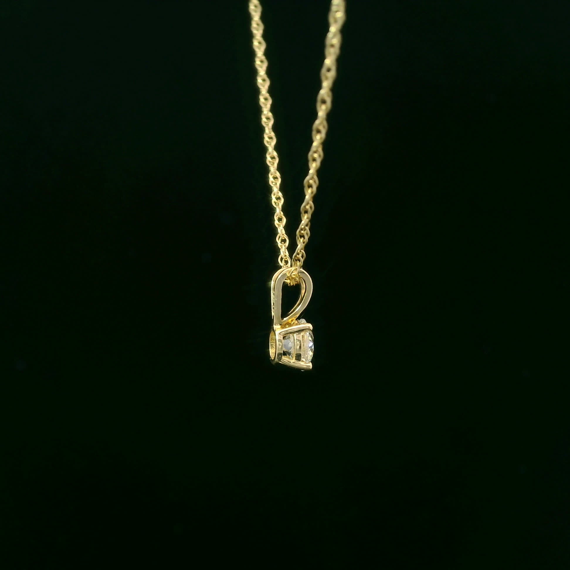 0.33Ctw 14K Elegant Brilliant Round-Cut Diamond Pendant Necklace