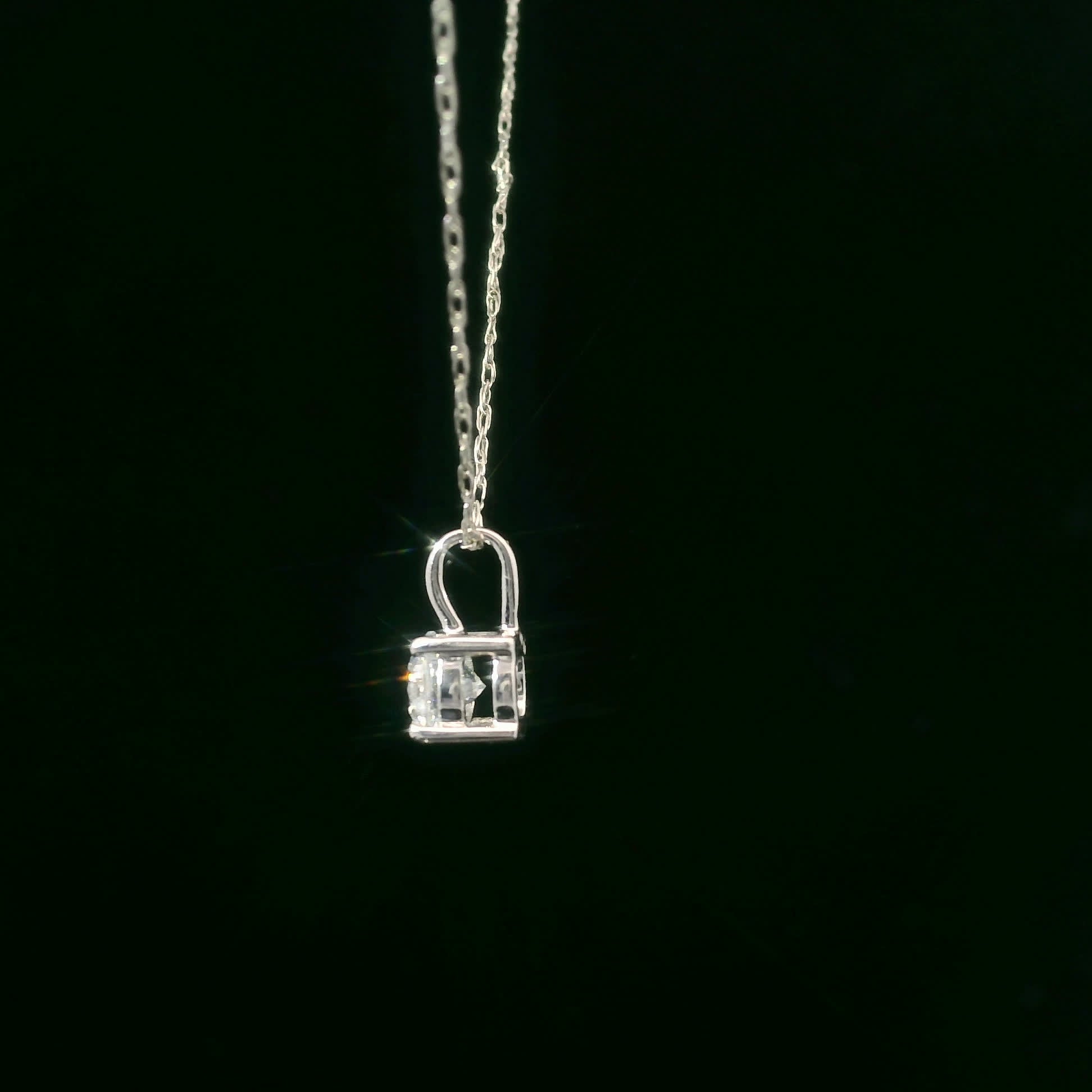 Lab Grown 14k Gold Round-Cut Diamond Pendant 0.33 Carat