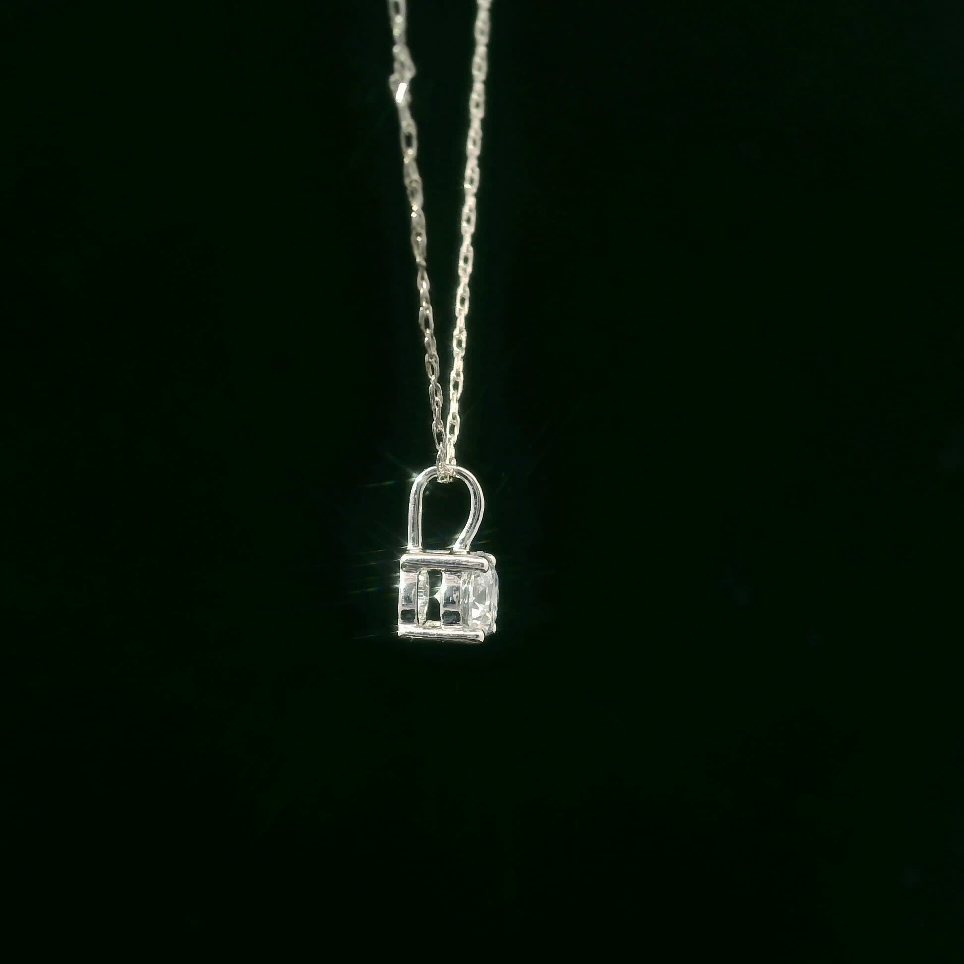 Lab Grown 14k Gold Round-Cut Diamond Pendant 0.33 Carat