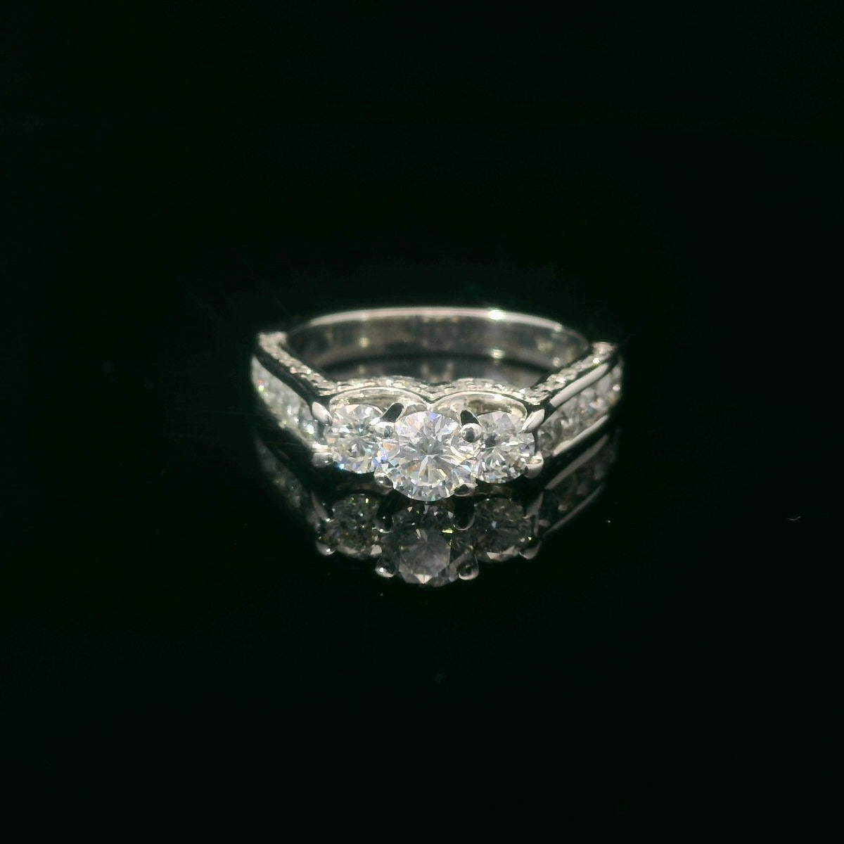 1.31ct Three-Stone Diamond Engagement Ring