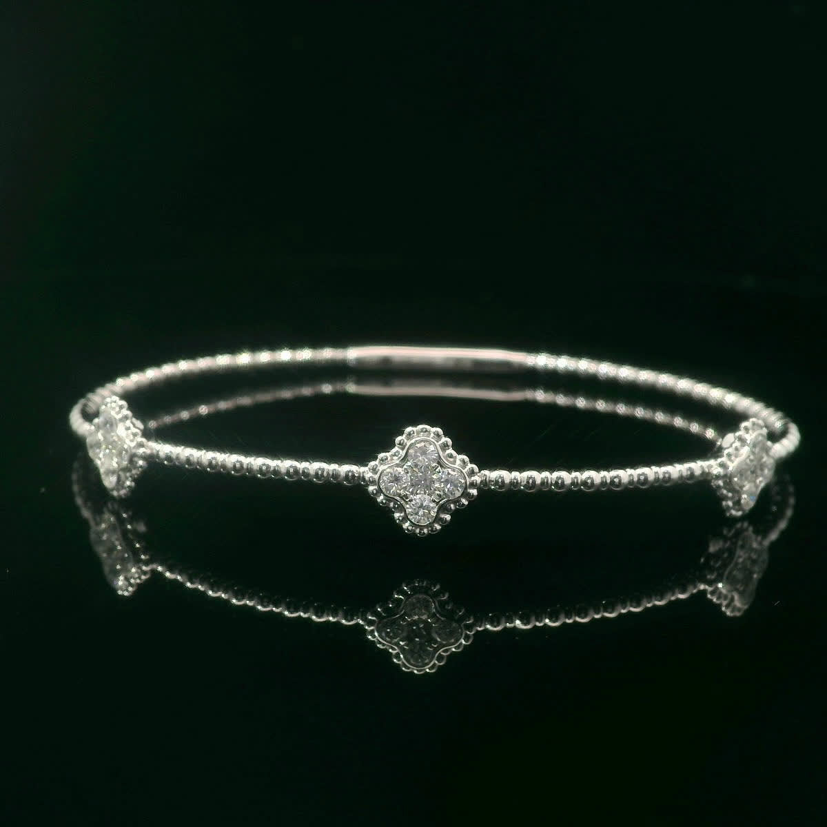 Elegant Silver Bracelet with Gemstone Accents