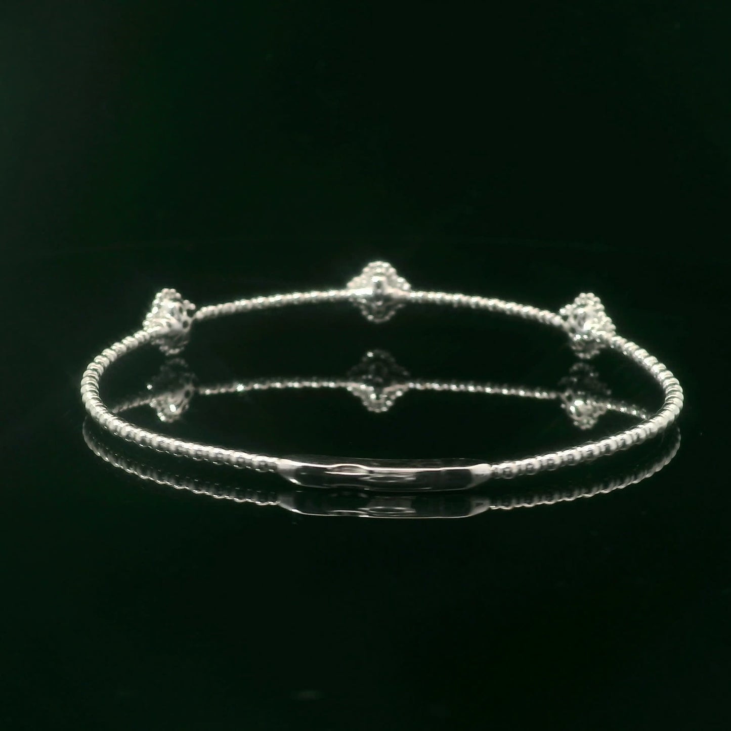 Elegant Silver Bracelet with Gemstone Accents