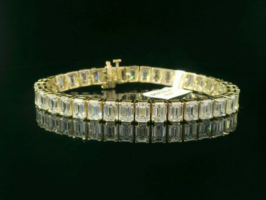 14k Gold Bracelet with Clear Stones (LAB GROWN DIAMONDS)