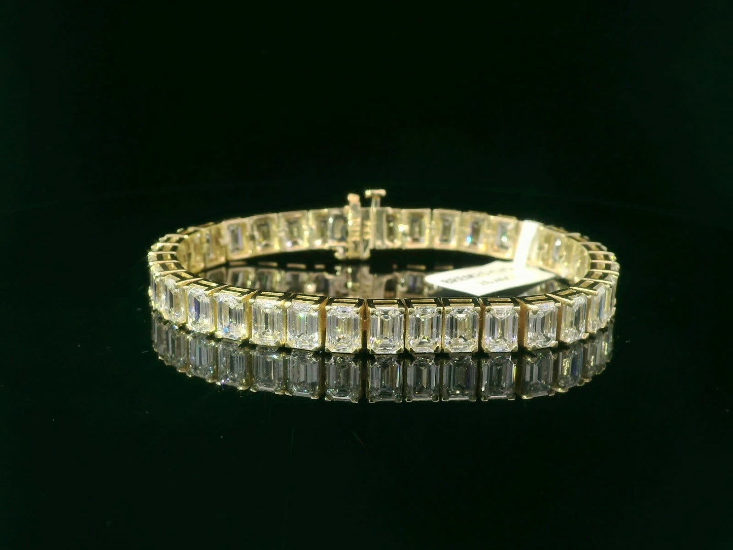 14k Gold Bracelet with Clear Stones (LAB GROWN DIAMONDS)