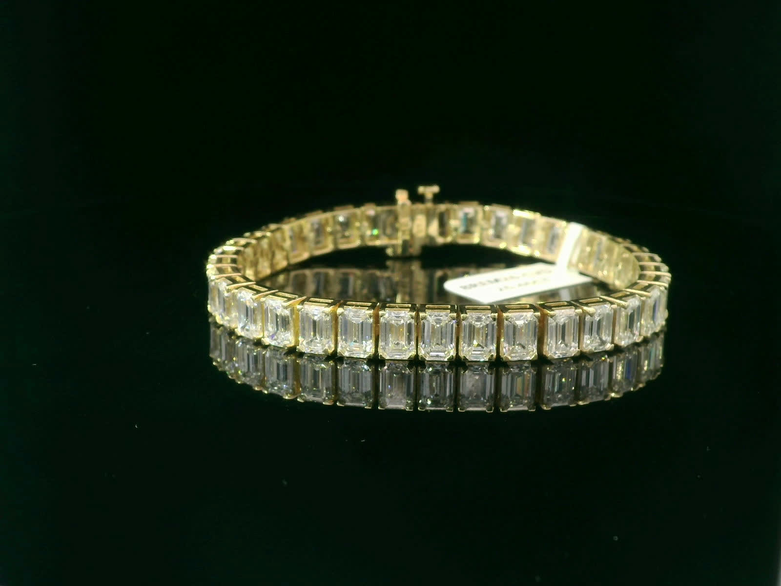 14k Gold Bracelet with Clear Stones (LAB GROWN DIAMONDS)