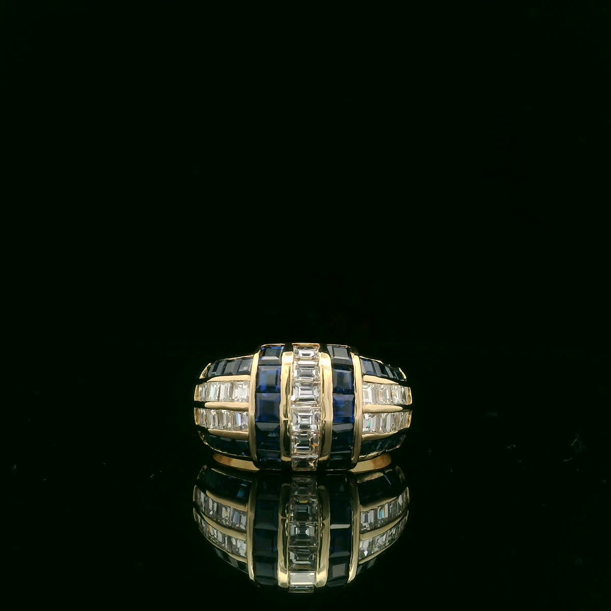 Elegant Gold and Blue Ring