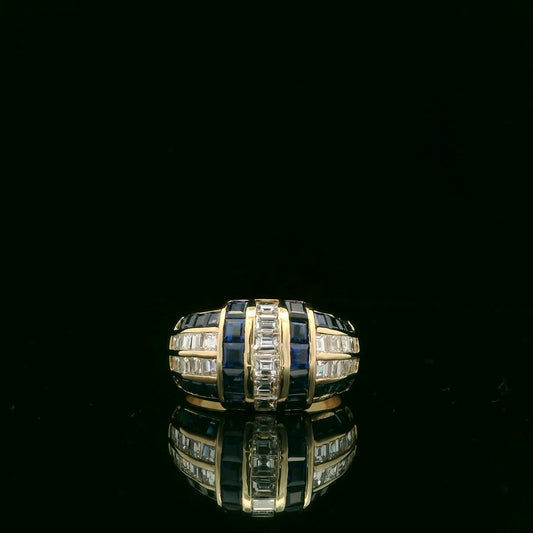 Elegant Gold and Blue Ring