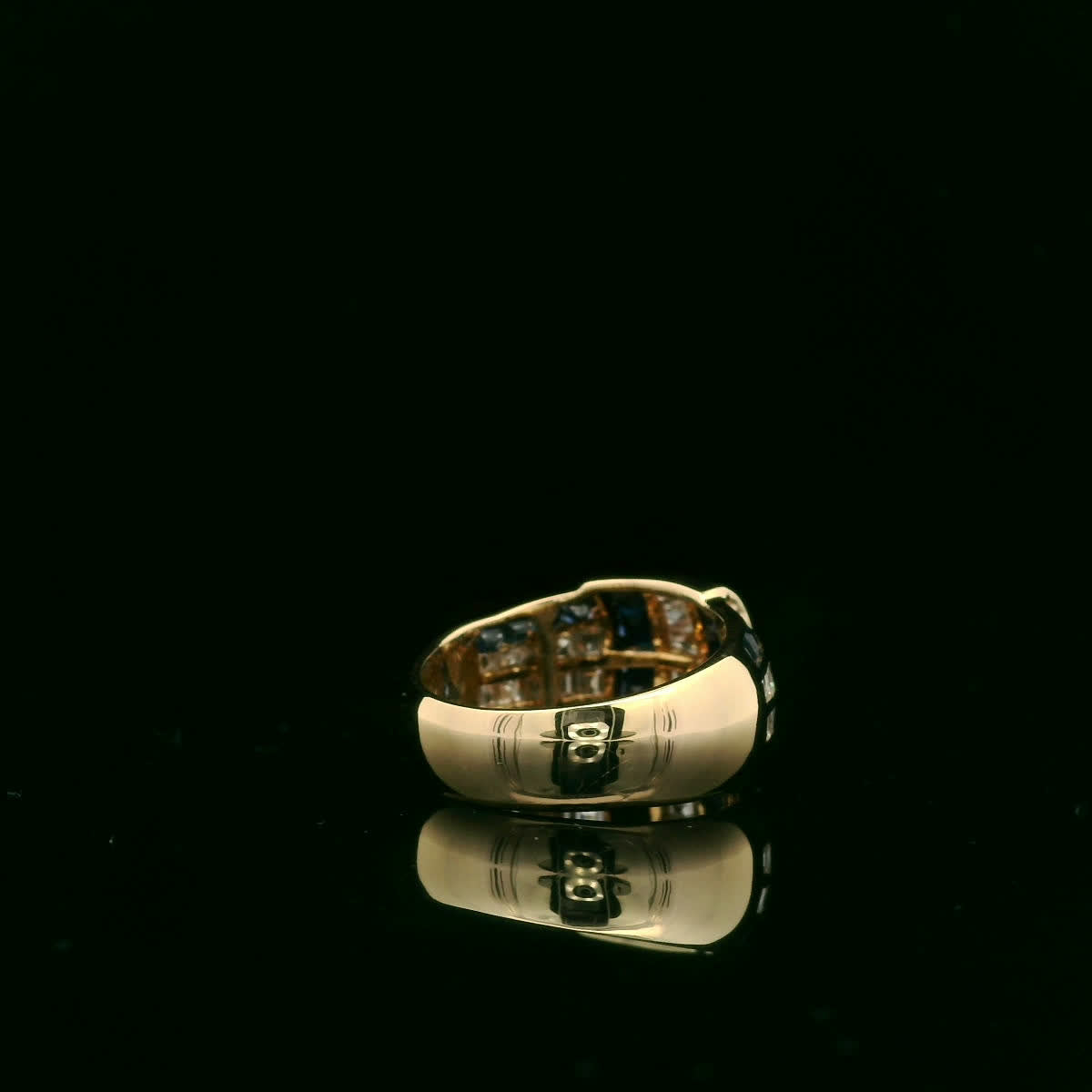 Elegant Gold and Blue Ring