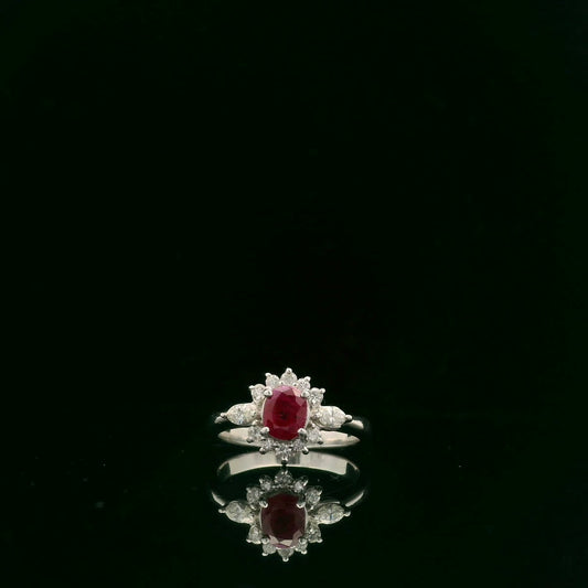Elegant Ruby and Diamond Ring