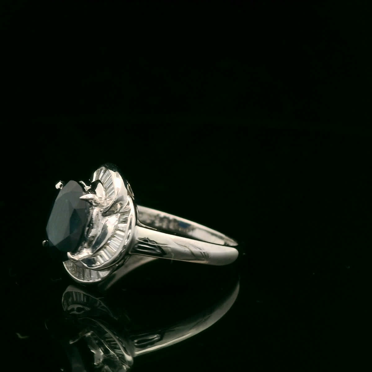 Elegant Black Sapphire Ring