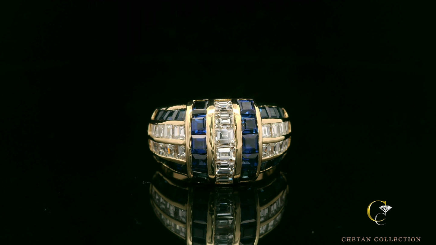 Elegant Gold and Blue Ring