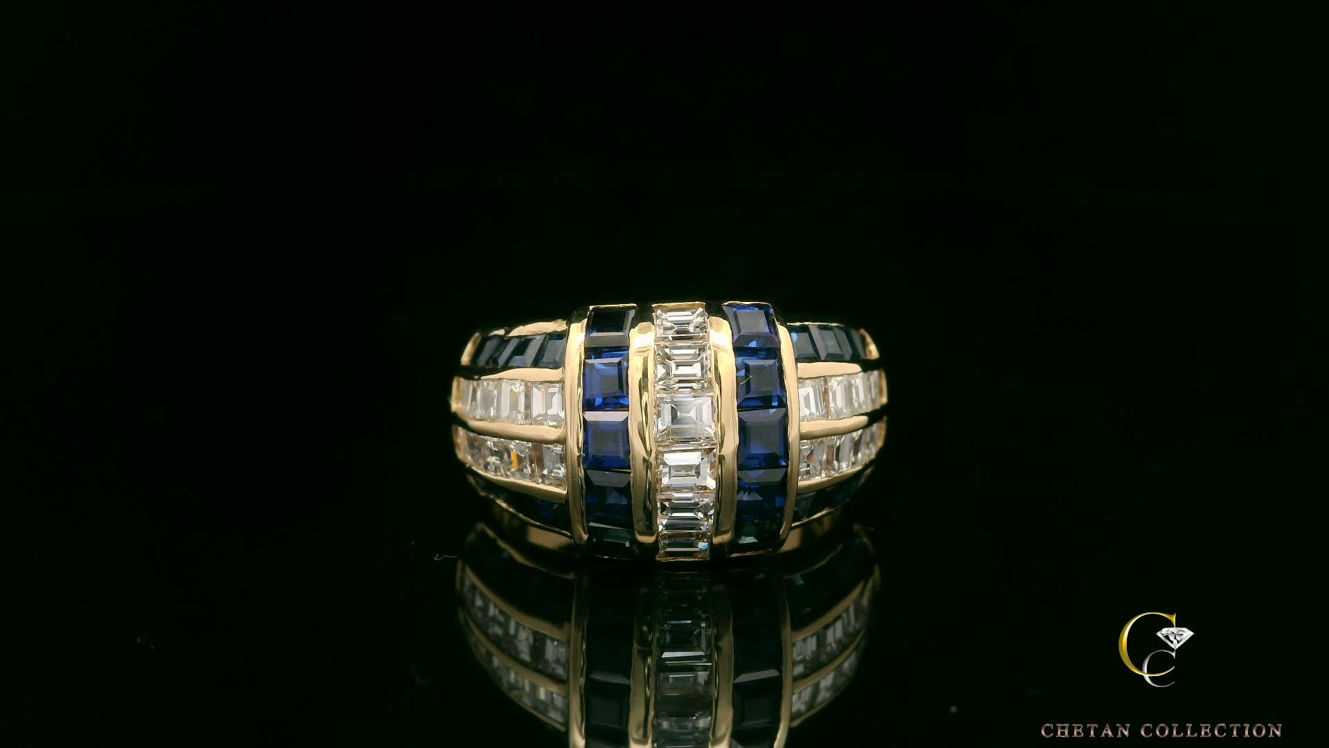 Elegant Gold and Blue Ring