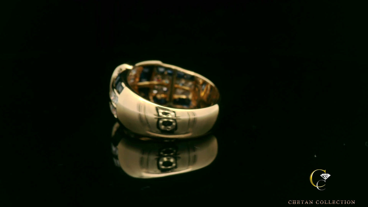 Elegant Gold and Blue Ring