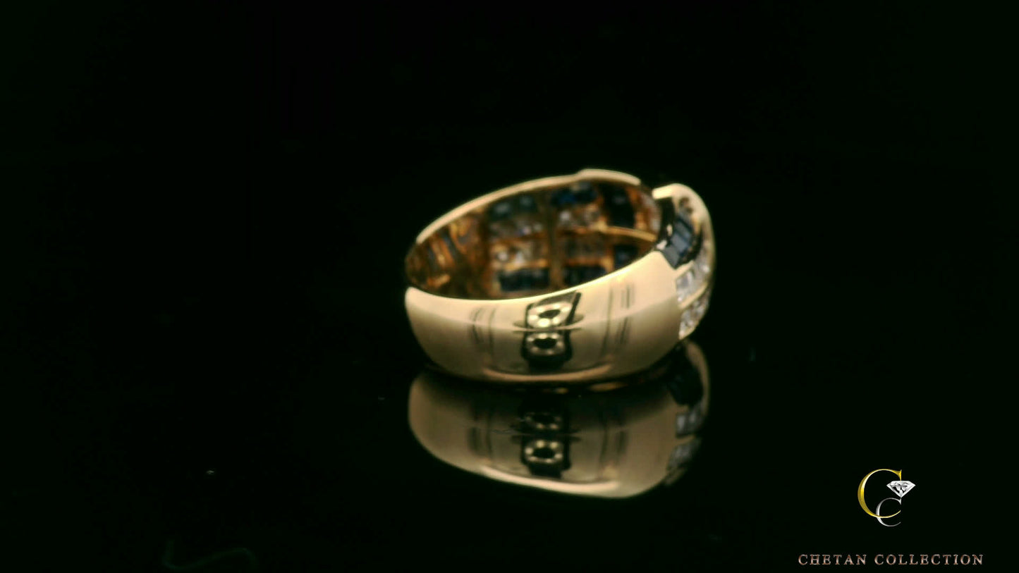 Elegant Gold and Blue Ring