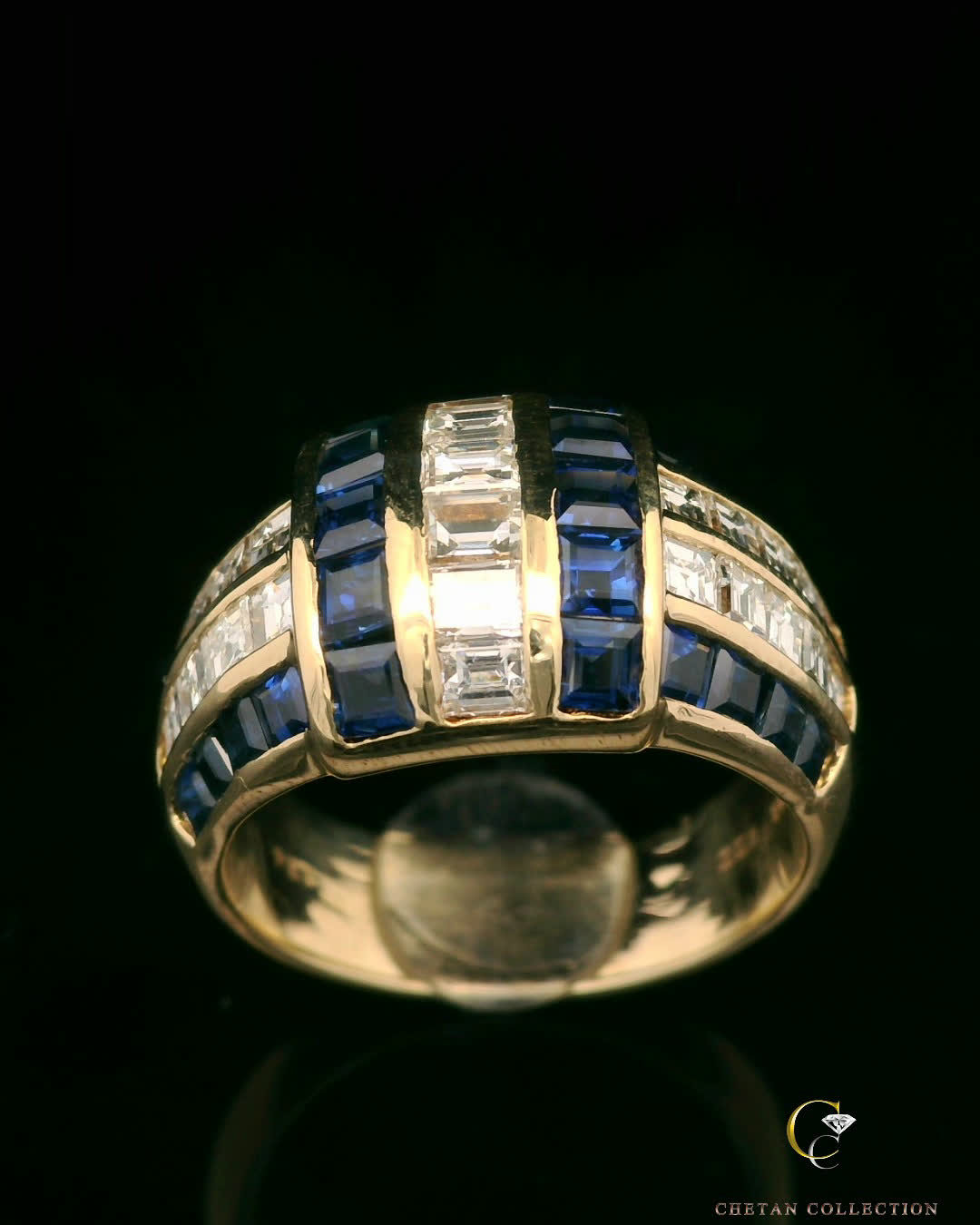 Elegant Gold and Blue Ring
