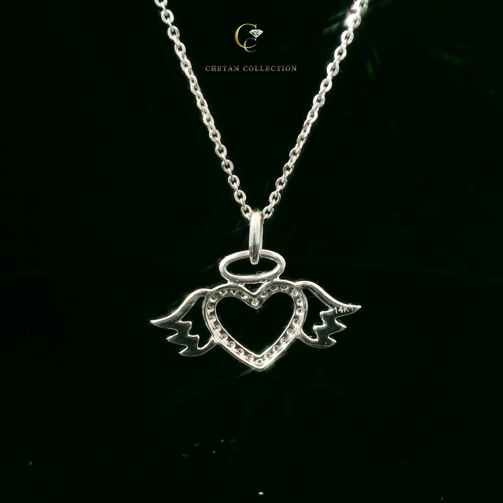 777 Pendant 14KW 1.5 gm 0.12 ctw  Tag$875