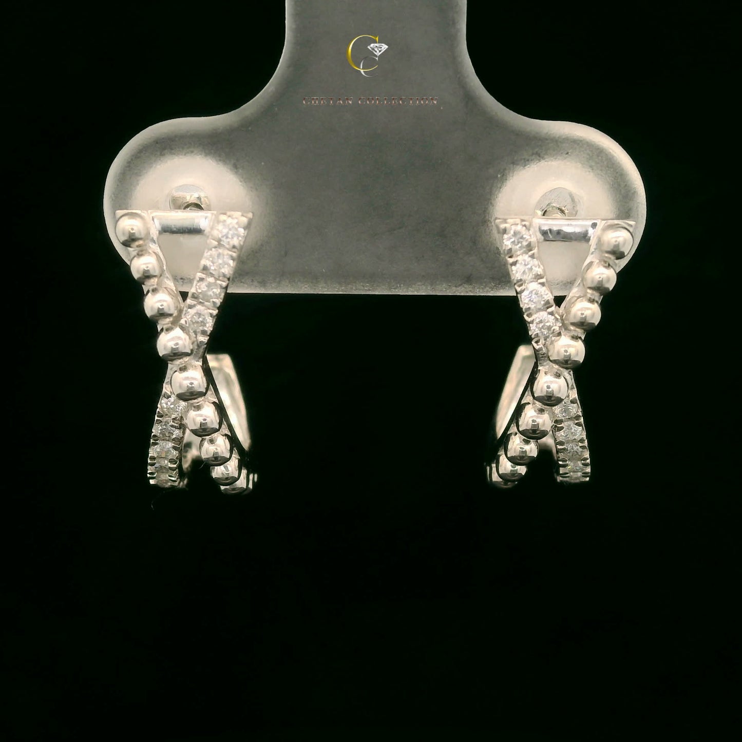 778 Earring 14KW 3.3 gm 0.17 ctw  Tag$1876