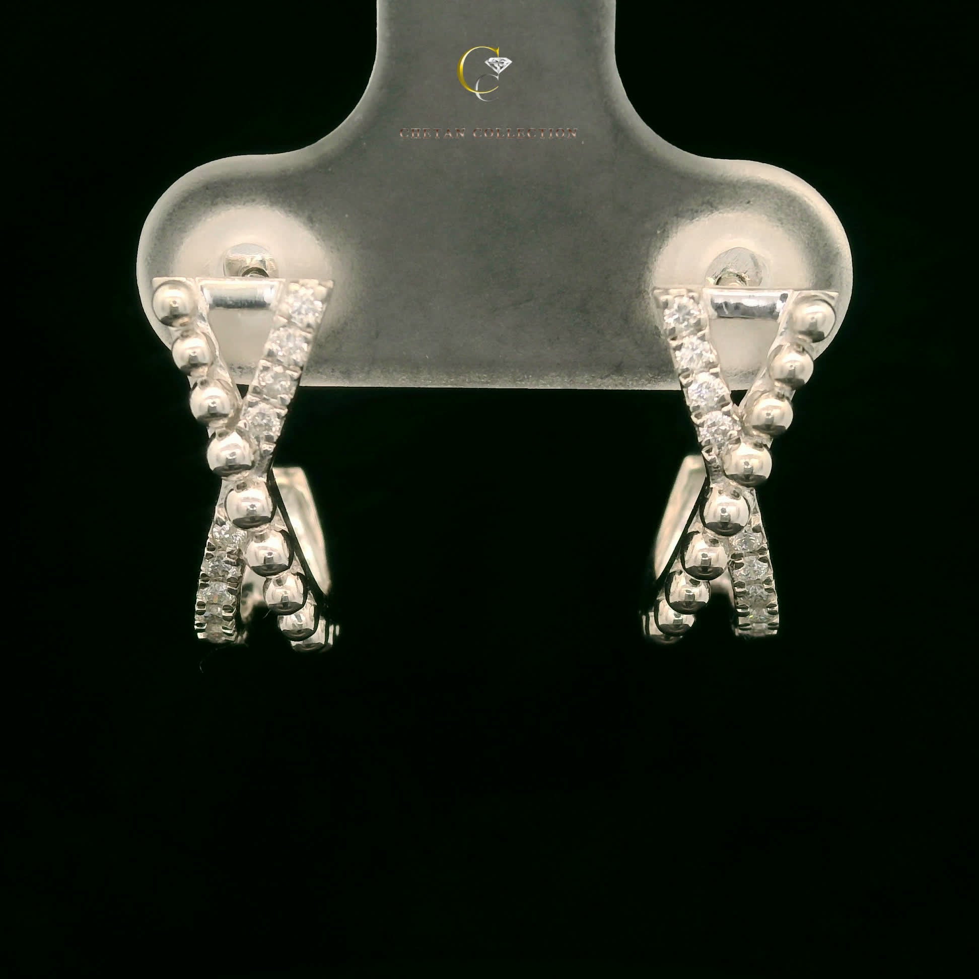 778 Earring 14KW 3.3 gm 0.17 ctw  Tag$1876
