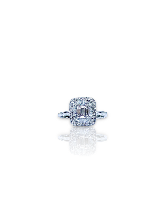 Chic Sophistication: 14KW 2.17g Ring Featuring 0.51ctw Baguette Diamonds - Chetan Collection