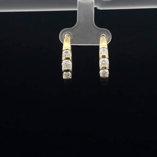 Elegant Gold and Diamond Earrings