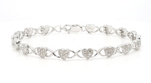 Load image into Gallery viewer, Shining Hearts: Sterling Silver Bracelets with 0.10ctw Natural Diamonds - Chetan Collection